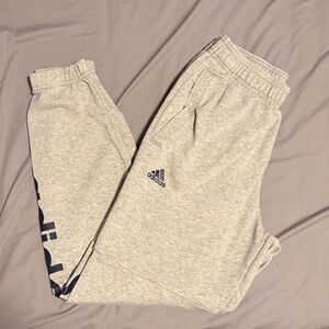 Adidas Light Gray Joggers with Navy Accents